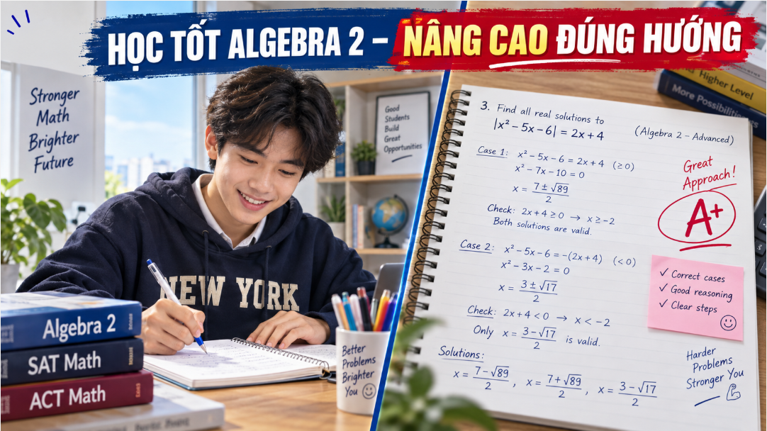 3 cách nâng cao Algebra 2 cho học sinh đã học tốt