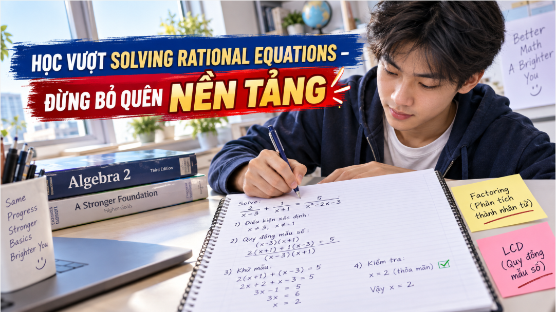 Đừng vội học vượt khi Solving Rational Equations chưa chắc – Algebra 2