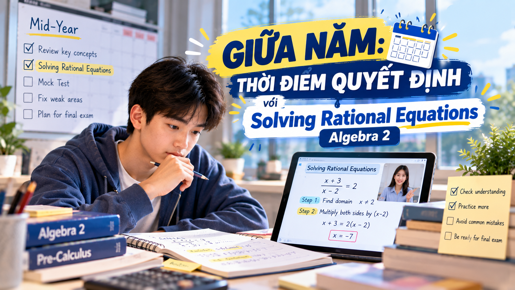 Giữa năm: thời điểm quyết định với Solving Rational Equations – Algebra 2