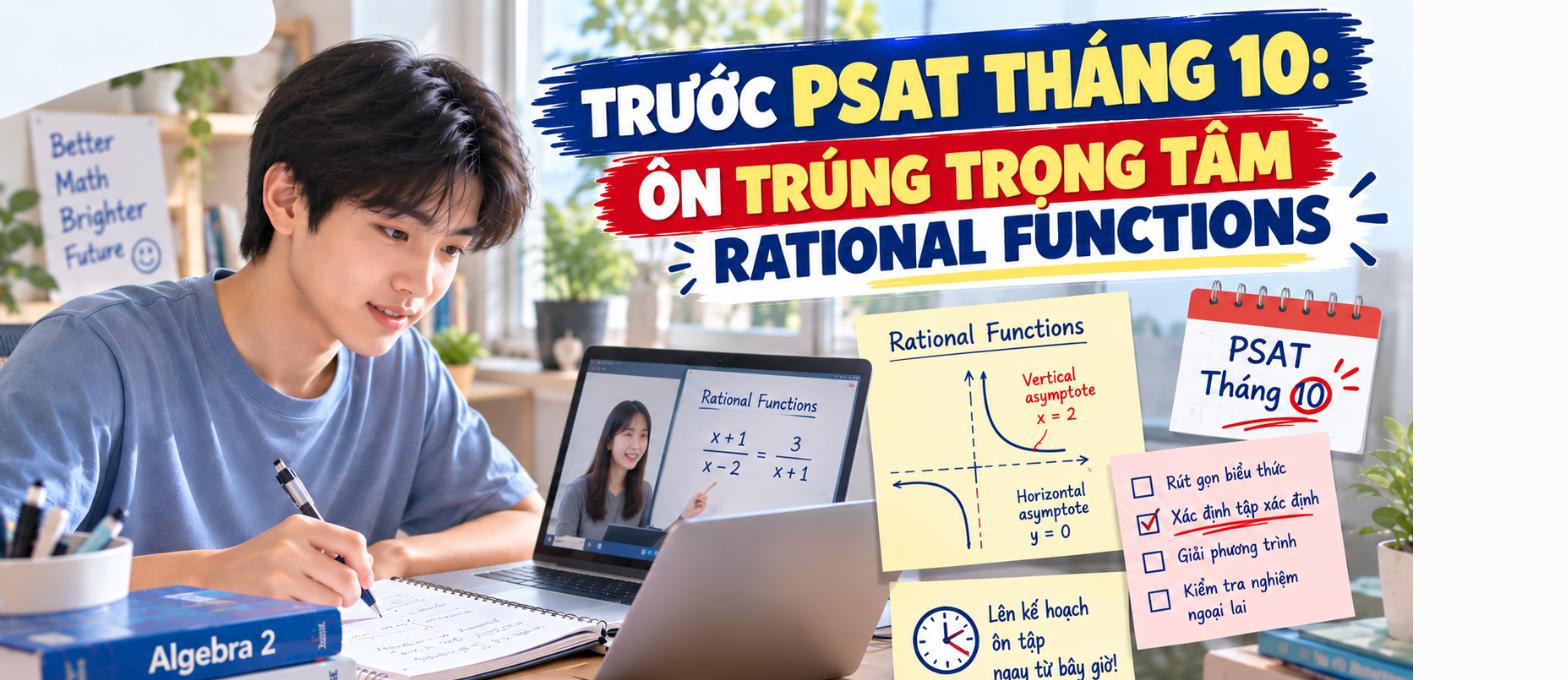 Chuẩn bị Rational Functions trước kỳ PSAT tháng 10 – Algebra 2