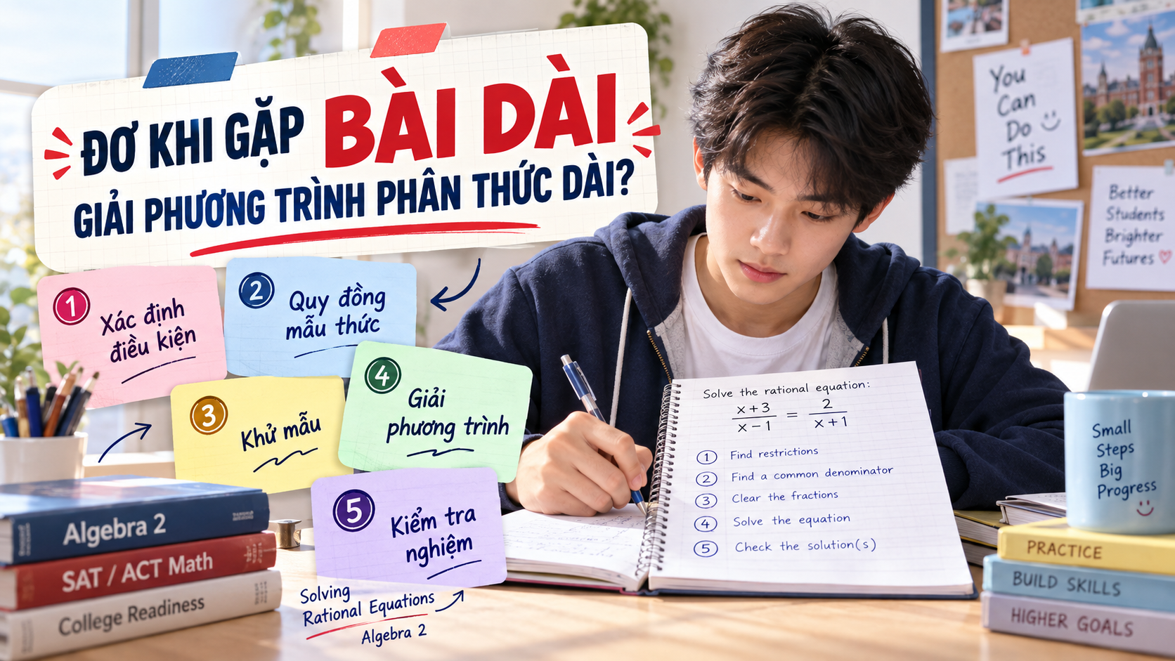 Đừng để bài dài làm con bỏ cuộc – Solving Rational Equations – Algebra 2
