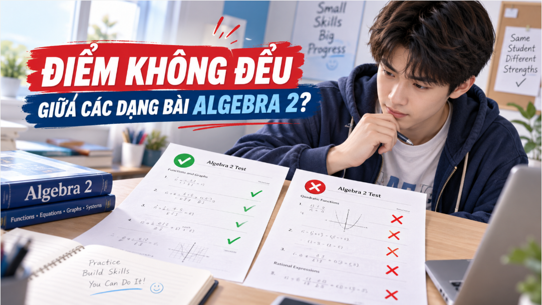 Vì sao điểm Algebra 2 không đều giữa các dạng bài?