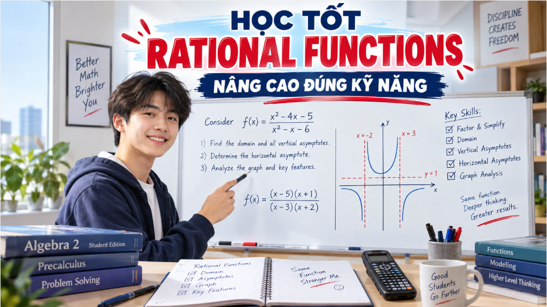 Con học tốt Algebra 2 rồi, vậy Rational Functions nên học sâu đến đâu?