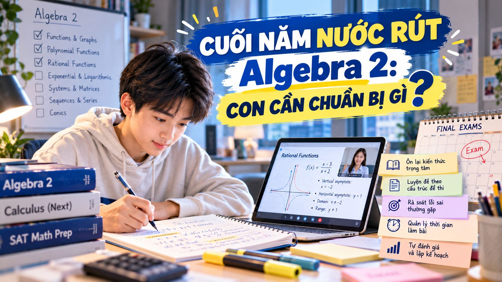 Cuối năm nước rút Algebra 2: con cần chuẩn bị gì?