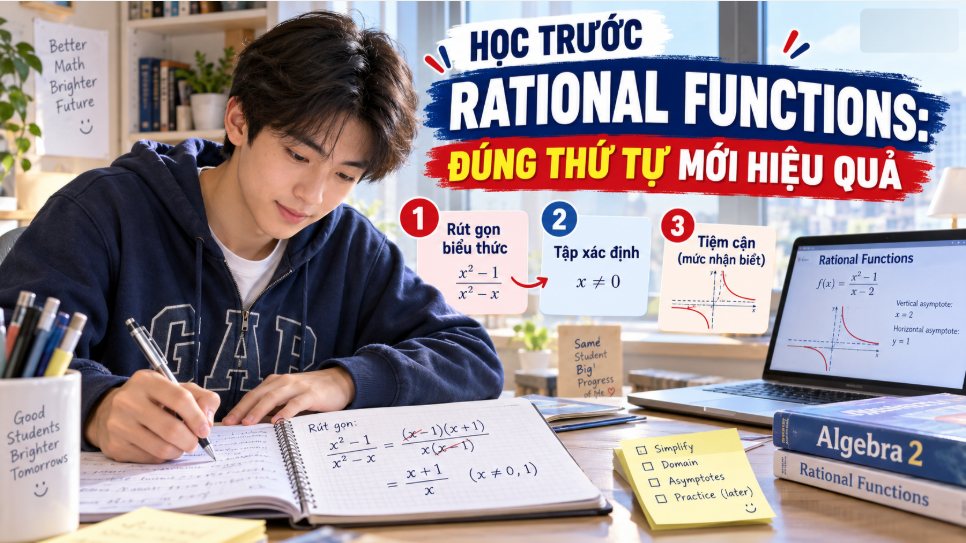 Bí quyết học trước chủ đề Rational Functions trong Algebra 2