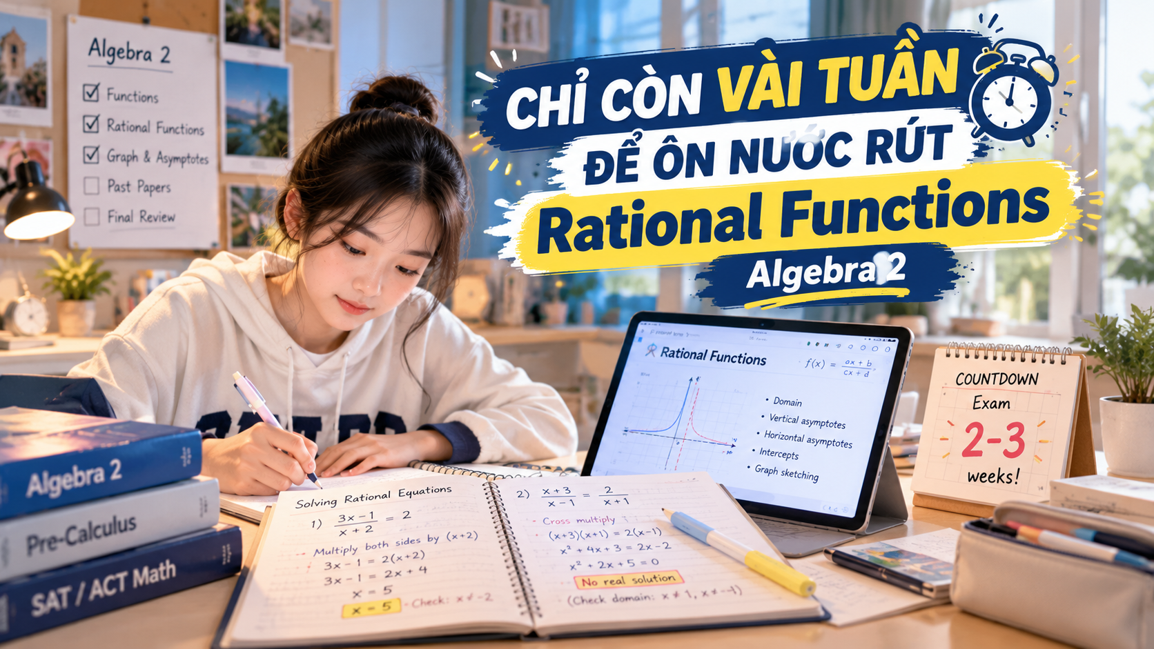 Chỉ còn vài tuần để ôn nước rút Rational Functions – Algebra 2