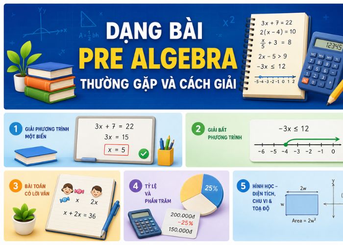 Dạng bài Pre Algebra thường gặp và cách giải