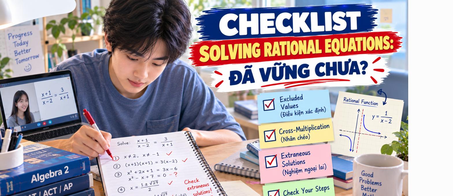 Tự kiểm tra: con đã nắm vững Solving Rational Equations chưa? – Algebra 2