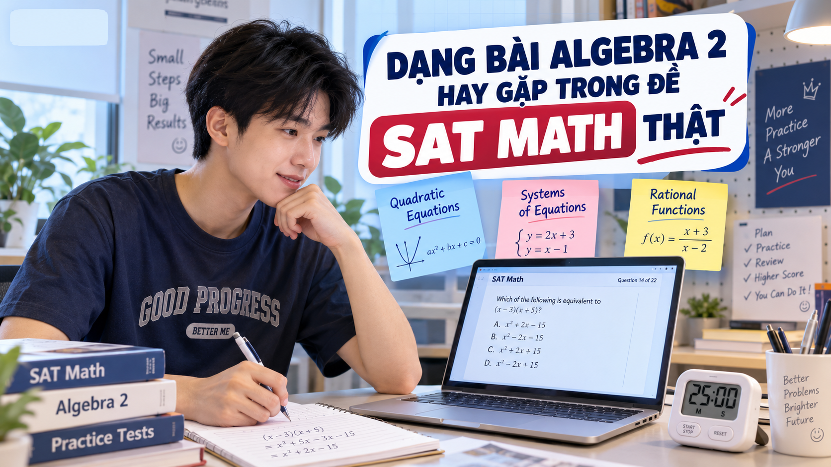 Những dạng bài Algebra 2 hay gặp nhất trong đề SAT Math thật