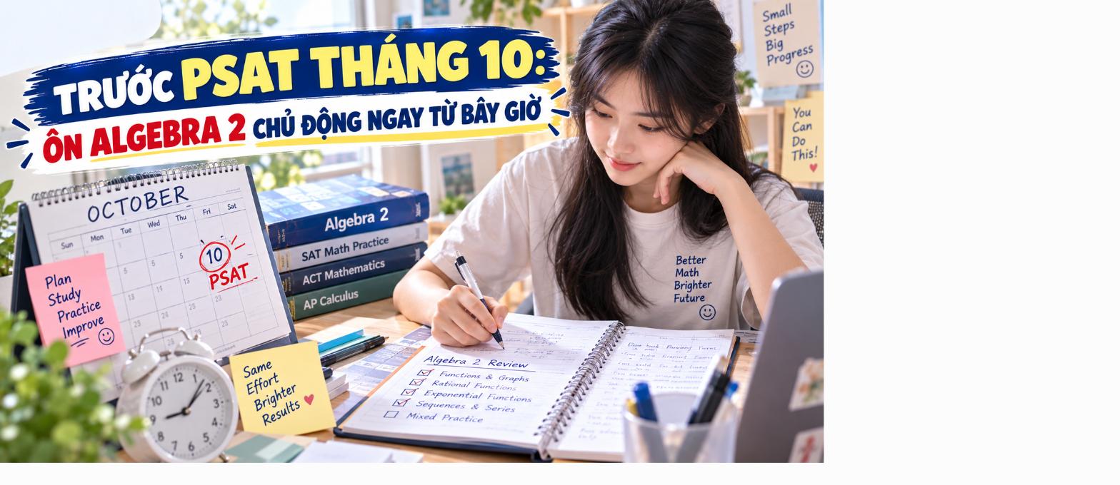 Trước kỳ PSAT tháng 10, con đã sẵn sàng với Algebra 2 chưa?