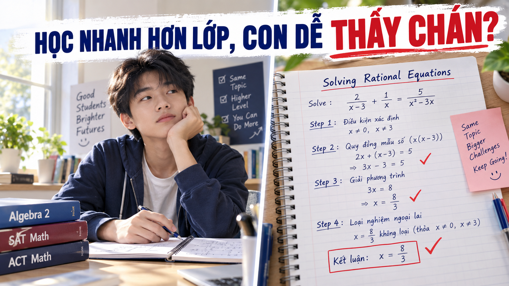 Giúp con học đúng tốc độ với Solving Rational Equations – Algebra 2