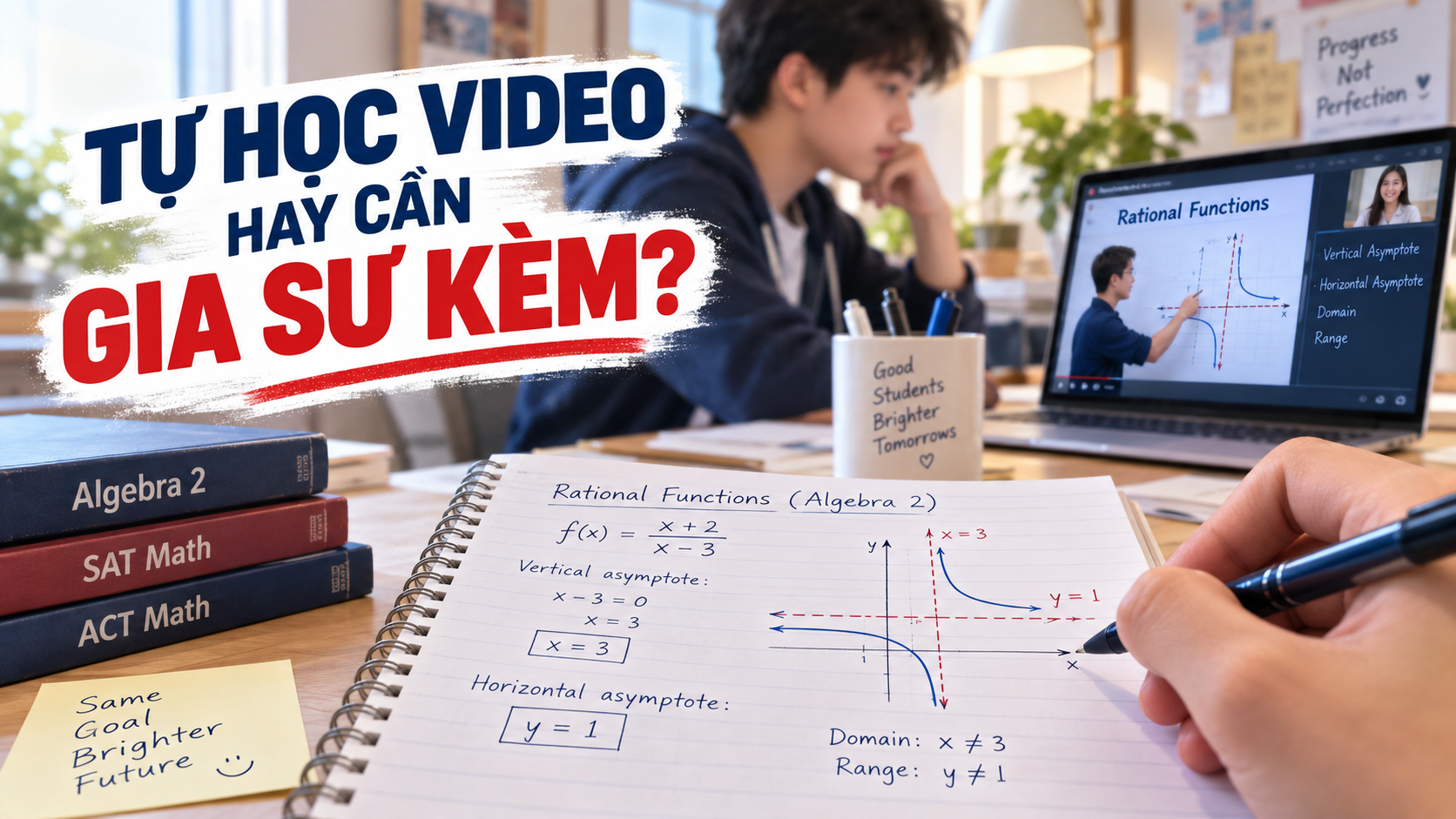 Ưu và nhược của việc tự học Rational Functions qua video – Algebra 2