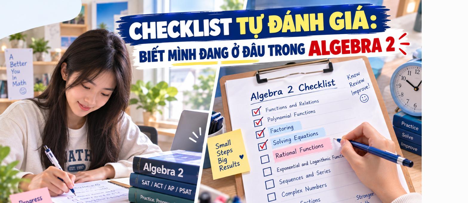 Checklist: con đang ở trình độ nào trong Algebra 2?