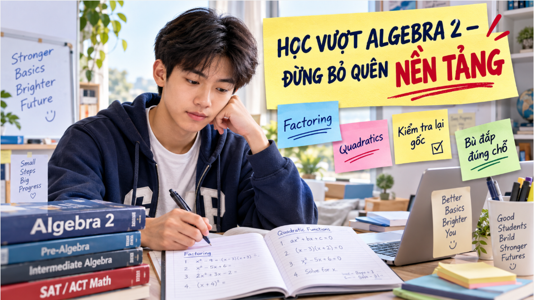 Học vượt chương trình Algebra 2 nhưng vẫn hổng gốc: vì sao?