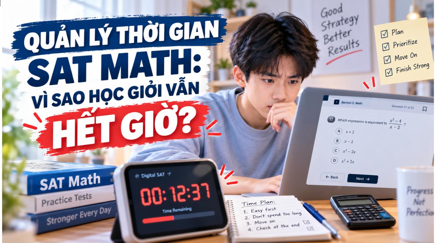 Quản Lý Thời Gian Khi Làm Bài SAT Math: Vì Sao Học Sinh Giỏi Vẫn Hết Giờ?