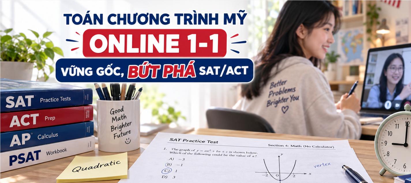 Khóa Học Toán Online PiMath: Học Đúng Chương Trình Mỹ, Vững Gốc Đến Bứt Phá SAT/ACT/AP