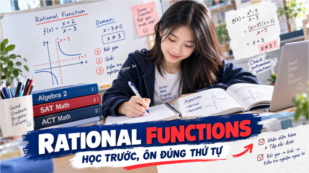 4 bước xây lộ trình học Rational Functions trong Algebra 2